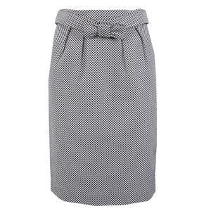 Max Mara Weekend Black White Printed Bow Belt Knee Length Pencil Skirt size 4